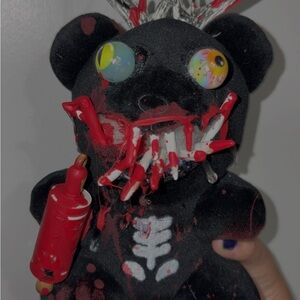 Black and Red Horror Plush Toy